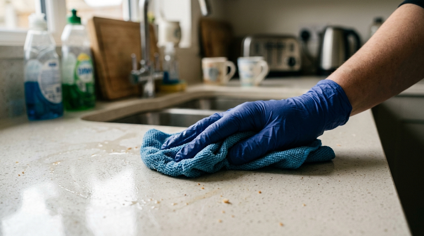 Professional cleaning in action