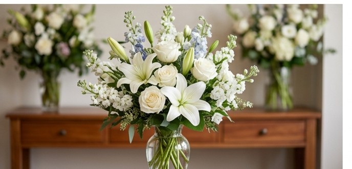 Rustic wildflower arrangement with dried accents