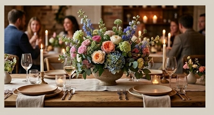 Lavender stems bundled with twine