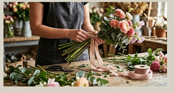 Romantic blush and cream floral centerpiece