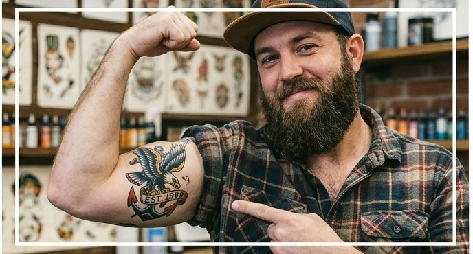 Realistic portrait tattoo on forearm